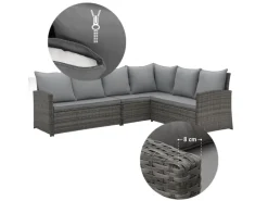 SVITA Lounge-Gartenmöbel|Monroe Garten-Lounge Set Polyrattan Lounge-Möbel Sitzgruppe