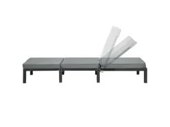 Peach Gartenliege mit Polster Klappbar Polyrattan*SVITA Hot