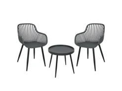 Philly Sitzgruppe Balkonmöbel Set 3 teilig /Schwarz*SVITA Best