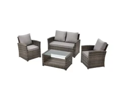 Roma Polyrattan Set Sitzgruppe Lounge Tisch Garnitur Gartenmöbel*SVITA Discount