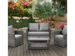 Roma Polyrattan Set Sitzgruppe Lounge Tisch Garnitur Gartenmöbel*SVITA Hot