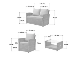 Roma Polyrattan Set Sitzgruppe Lounge Tisch Garnitur Gartenmöbel*SVITA Hot