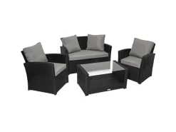 SVITA Lounge-Gartenmöbel|Gartenmöbel-Sets|Roma Polyrattan Set Sitzgruppe Lounge Tisch Garnitur Gartenmöbel