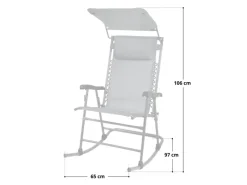 SVITA Gartenstühle|Schaukelstuhl Faltbar Outdoor Mit Sonnenschutz Kopfstütze Armlehne