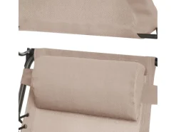 SVITA Gartenstühle|Schaukelstuhl Faltbar Outdoor Mit Sonnenschutz Kopfstütze Armlehne