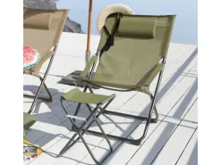 SVITA Sonnenliegen|Tomra Liegestuhl Mit Hocker Klappbar Campingstuhl Kopfkissen