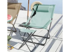 SVITA Sonnenliegen|Tomra Liegestuhl Mit Hocker Klappbar Campingstuhl Kopfkissen