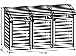 T & J Mülltonnenbox Henri für 3 Tonnen Holz imprägniert*Tetzner und Jentzsch Discount