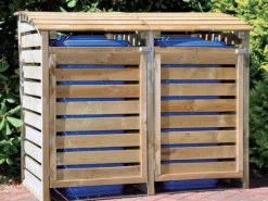 Tetzner und Jentzsch Mülltonnenboxen|T & J Mülltonnenbox Henri für 2 Tonnen Holz imprägniert