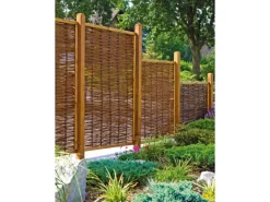 Tetzner und Jentzsch Balkonsichtschutz|T & J Weidengeflechtzaun Fako mit umlaufendem Rahmen 120 cm x 140 cm