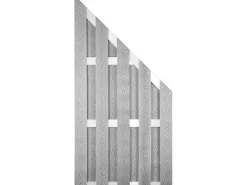 T & J WPC-Sichtschutzzaun Dalian Ecke Alu/Grau gebürstet 90 x 180/90 cm*Tetzner und Jentzsch Best