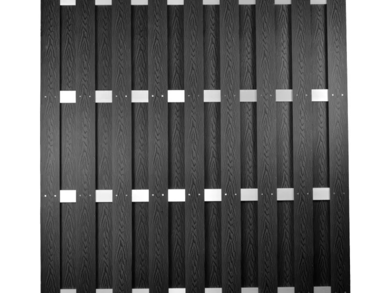 T & J WPC-Sichtschutzzaun Dalian Alu/Anthrazit gebürstet 180 x 180 cm*Tetzner und Jentzsch Online