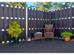 T & J WPC-Sichtschutzzaun Dalian Alu/Anthrazit gebürstet 180 x 180 cm*Tetzner und Jentzsch Online