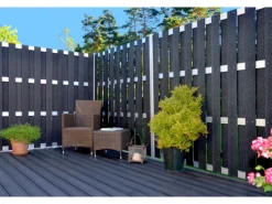 T & J WPC-Sichtschutzzaun Dalian Alu/Anthrazit gebürstet 180 x 180 cm*Tetzner und Jentzsch Online