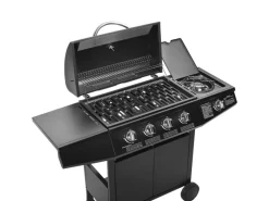 Basic 4+1 Gasgrill BBQ Grillwagen 4 Edelstahl Brenner Seitenkocher TÜV Grill*TAINO Best