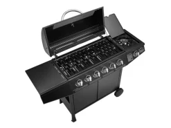 Basic 6+1 Gasgrill Set Haube Regler BBQ Grillwagen Edelstahl Brenner Seitenkocher TÜV Grill*TAINO Discount