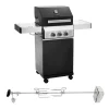 Black 2+1 + Drehspieß-Set Gasgrill Mit Seitenbrenner Gasgrill 2 Brenner Matt Schwarz*TAINO Sale