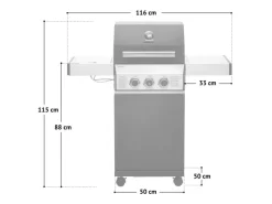 Black 2+1 + Drehspieß-Set Gasgrill Mit Seitenbrenner Gasgrill 2 Brenner Matt Schwarz*TAINO Sale