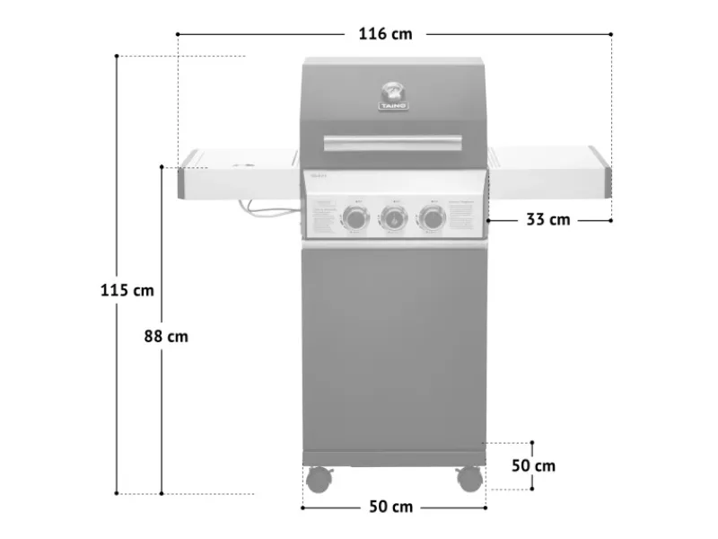 Black 2+1 + Drehspieß-Set Gasgrill Mit Seitenbrenner Gasgrill 2 Brenner Matt Schwarz*TAINO Sale