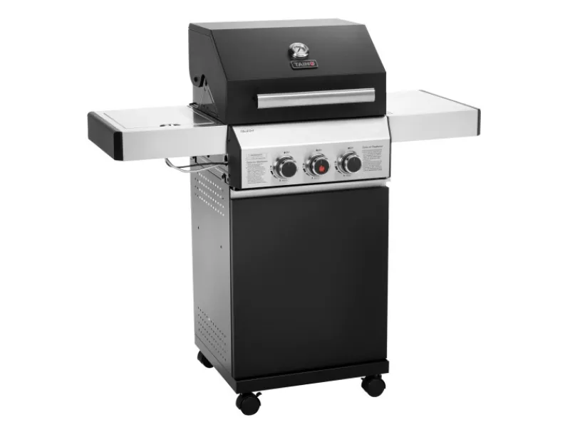 Black 2+1 + Drehspieß-Set Gasgrill Mit Seitenbrenner Gasgrill 2 Brenner Matt Schwarz*TAINO Sale