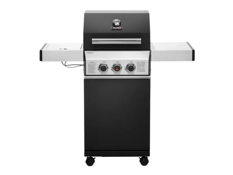 Black 2+1 + Drehspieß-Set Gasgrill Mit Seitenbrenner Gasgrill 2 Brenner Matt Schwarz*TAINO Sale