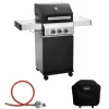 Black 2+1 Gasgrill Im Praktischen Set Mit Abdeckhaube Und Gasdruckminderer*TAINO Discount
