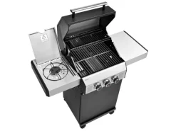 Black 2+1 Gasgrill Mit Seitenbrenner Gasgrill 2 Brenner Matt Schwarz*TAINO Sale
