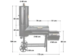Chief 130 KG Smoker BBQ Grillkamin Räucherofen Holzkohle Grill 3,5mm Stahl*TAINO Sale