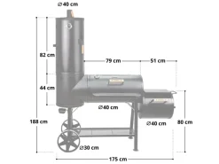 TAINO Smoker|Chief 130kg Smoker Set Abdeckhaube Holzkohle-Grill BBQ