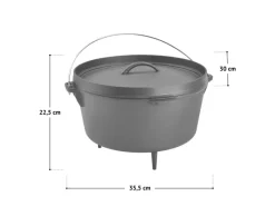 Dutch Oven Gusseisen 8L Set Deckelheber Ständer Zubehör Cast Iron*TAINO Outlet