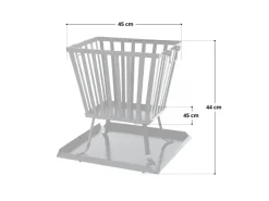 Feuerkorb Eckig Mit Funkenschutz Unterlage Garten Outdoor Stahl Schwarz*TAINO Hot