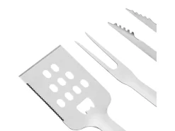 TAINO Campingzubehör|Smoker|Grillbesteck Set 4 tlg Zubehör Grillzubehör Edelstahl Silikon BBQ Griller