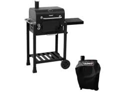 TAINO Smoker|Hero Holzkohlegrill Set Mit Haube Smoker BBQ Grillwagen Grillkamin Standgrill Räucherofen
