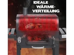 TAINO Smoker|Hero XL Holzkohlegrill BBQ Grillwagen Smoker Räucherofen Kohle