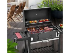 Hero XXL Smoker BBQ Grillwagen Holzkohlegrill Grill Räucherofen Schwarz*TAINO Discount