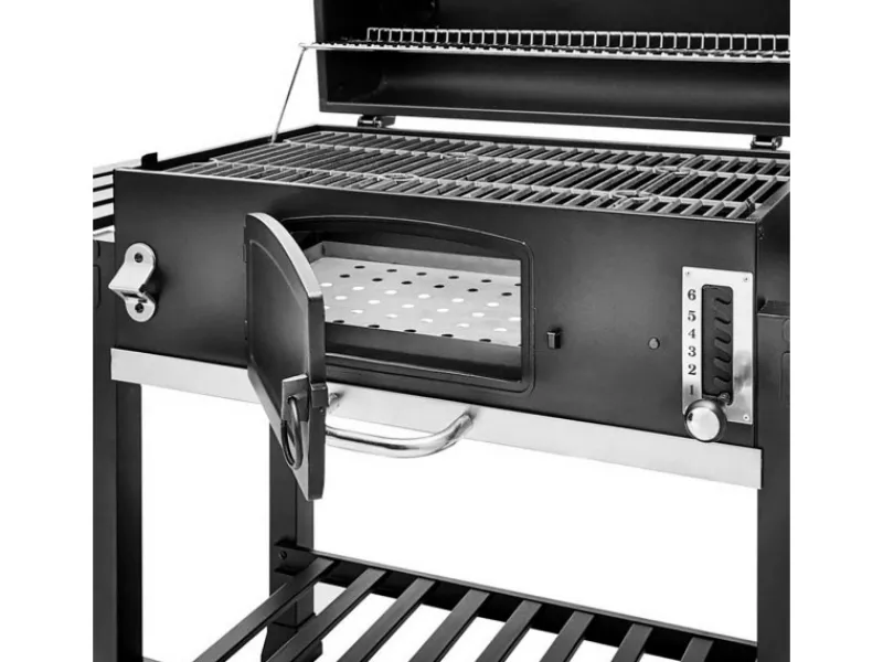 Hero XXL Smoker Set Mit Haube BBQ Grillwagen Holzkohlegrill Grill Räucherofen Schwarz*TAINO Sale