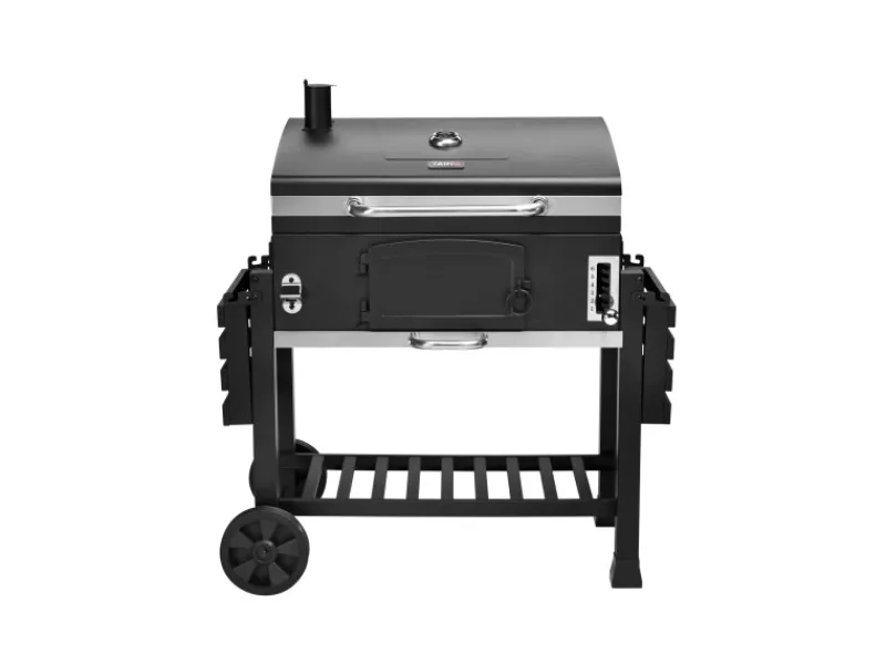 TAINO Smoker|Hero XXL Smoker Set Mit Haube Grillplatte BBQ Grillwagen Holzkohlegrill Grill Räucherofen
