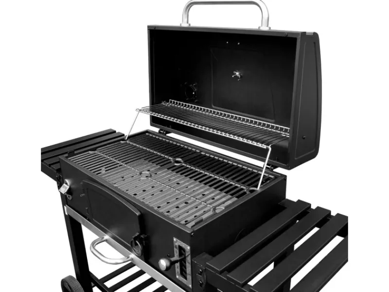 TAINO Smoker|Hero XXL Smoker Set Mit Haube Grillplatte BBQ Grillwagen Holzkohlegrill Grill Räucherofen