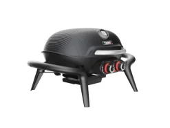 Kenai Set Gasgrill Abdeckhaube Gasdruckminderer Klein Tischgrill Outdoorküche Aluguss Schwarz*TAINO Discount