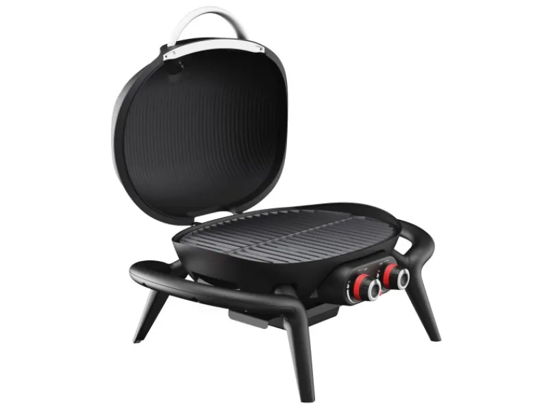 Kenai Set Gasgrill Abdeckhaube Gasdruckminderer Klein Tischgrill Outdoorküche Aluguss Schwarz*TAINO Discount
