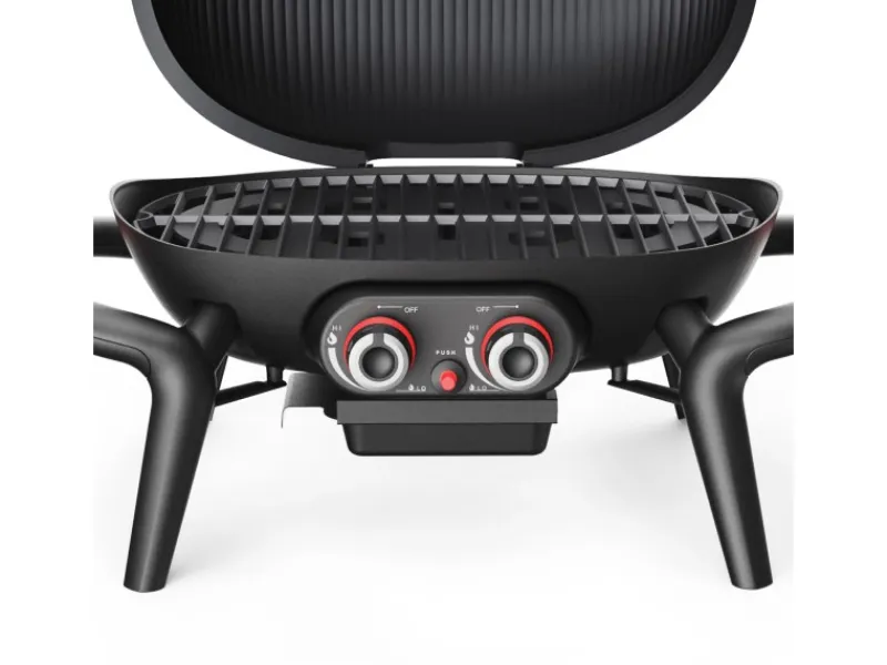 Kenai Set Gasgrill Abdeckhaube Gasdruckminderer Klein Tischgrill Outdoorküche Aluguss Schwarz*TAINO Discount