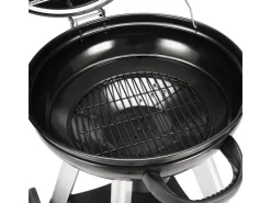 Neo Holzkohle-Kugelgrill Mit Klappbarem Deckel Kettle-Grill Ø 57cm Schwarz*TAINO