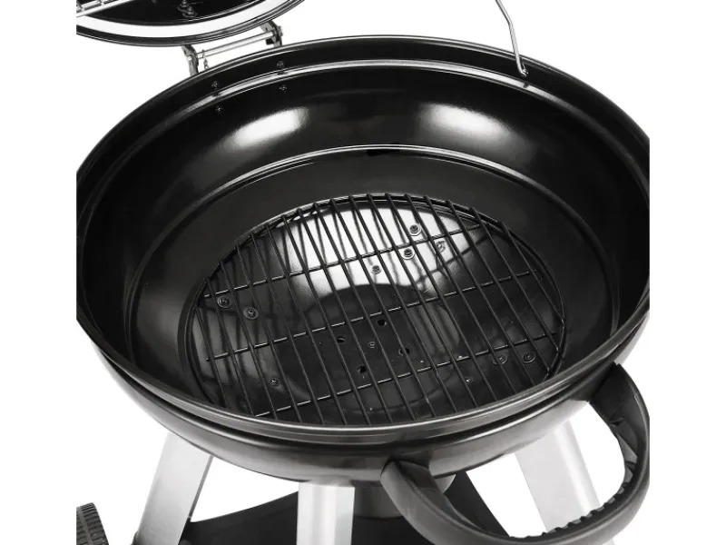 Neo Holzkohle-Kugelgrill Mit Klappbarem Deckel Kettle-Grill Ø 57cm Schwarz*TAINO