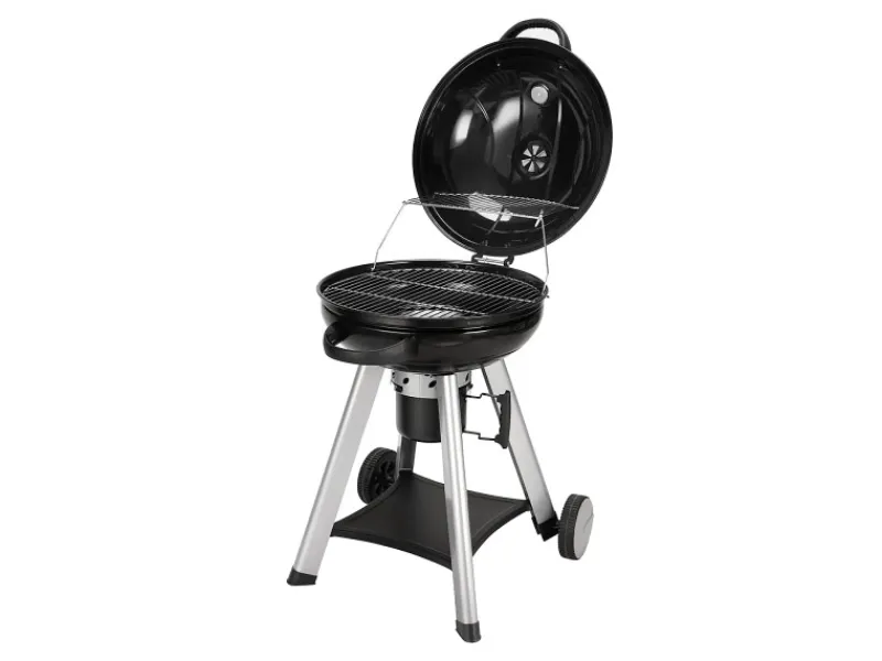 Neo Holzkohle-Kugelgrill Mit Klappbarem Deckel Kettle-Grill Ø 57cm Schwarz*TAINO