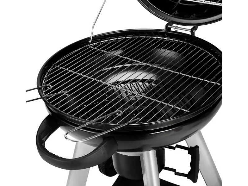Neo Holzkohle-Kugelgrill Mit Klappbarem Deckel Kettle-Grill Ø 57cm Schwarz*TAINO