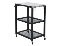 TAINO Tischgrills|Grillzubehör|Netis Grillwagen Grilltisch Rollwagen Grillständer Klein Mit Rollen Outdoor Balkon Garten Terrasse Schwarz