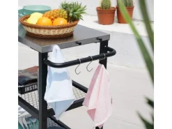 TAINO Tischgrills|Grillzubehör|Netis Grillwagen Grilltisch Rollwagen Grillständer Klein Mit Rollen Outdoor Balkon Garten Terrasse Schwarz