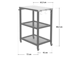 TAINO Tischgrills|Grillzubehör|Netis Grillwagen Grilltisch Rollwagen Grillständer Klein Mit Rollen Outdoor Balkon Garten Terrasse Schwarz