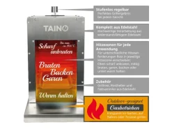 TAINO Gasgrills|Oberhitzegrill Gas Steakgrill 800 Grad Hochleistungsgrill Edelstahl Silber