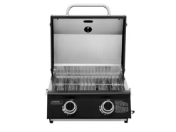 TAINO Tischgrills|Gasgrills|Platinum Compact Dark Set Haube Regler Tischgrill 2 Brenner Gasgrill Kompakt Camping BBQ